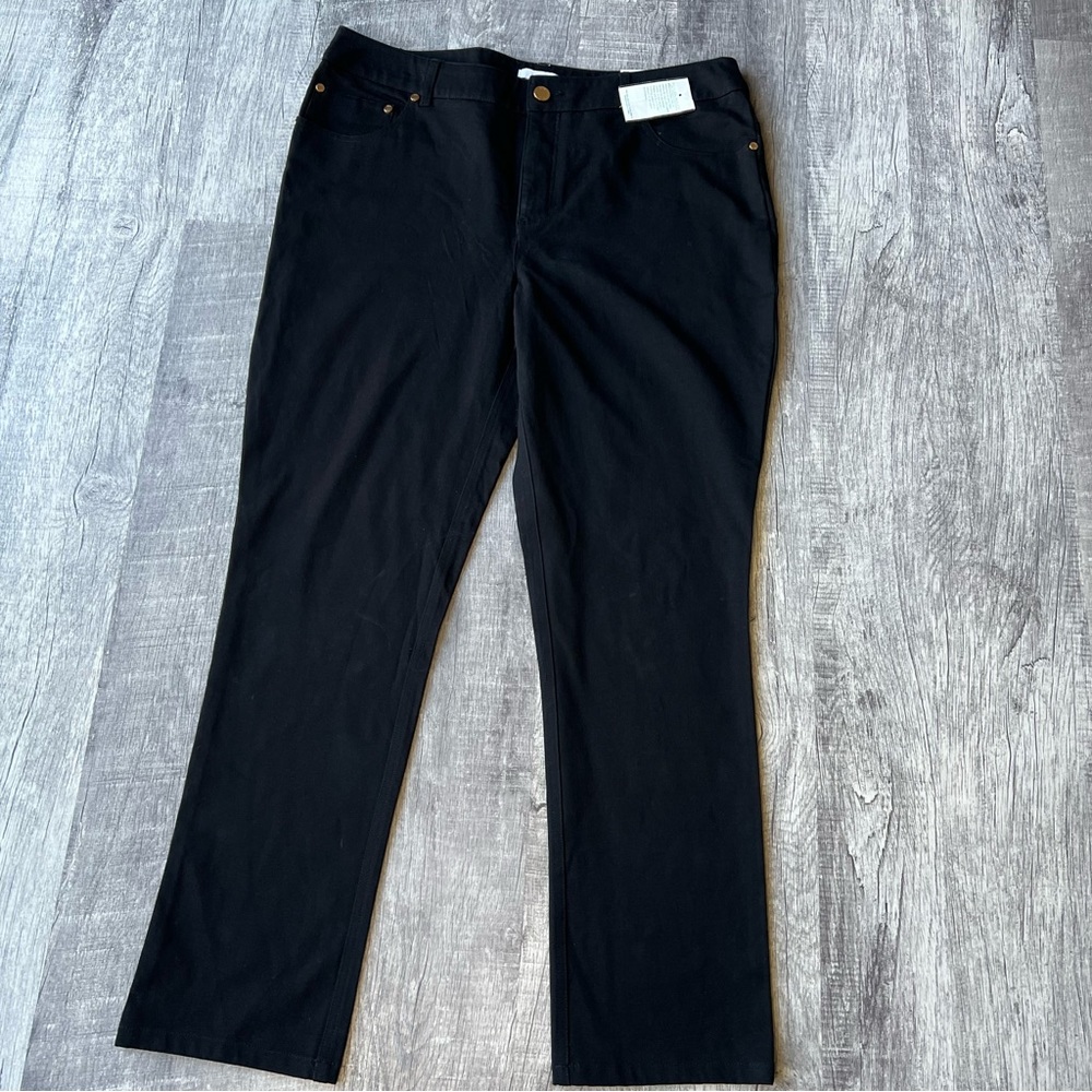 The Sophie by Eric Woman's Pants Slim Fit Black Hardware Stretch Size 16
